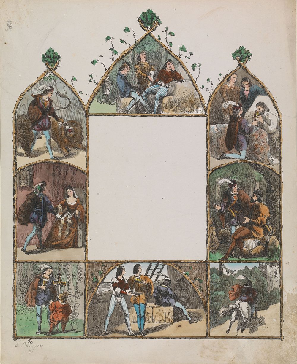 Wensbrief met een verhaal over een prins en een prinses (1851 - 1914) by Constantius Wilhelmus Johannes Baesjou and anonymous