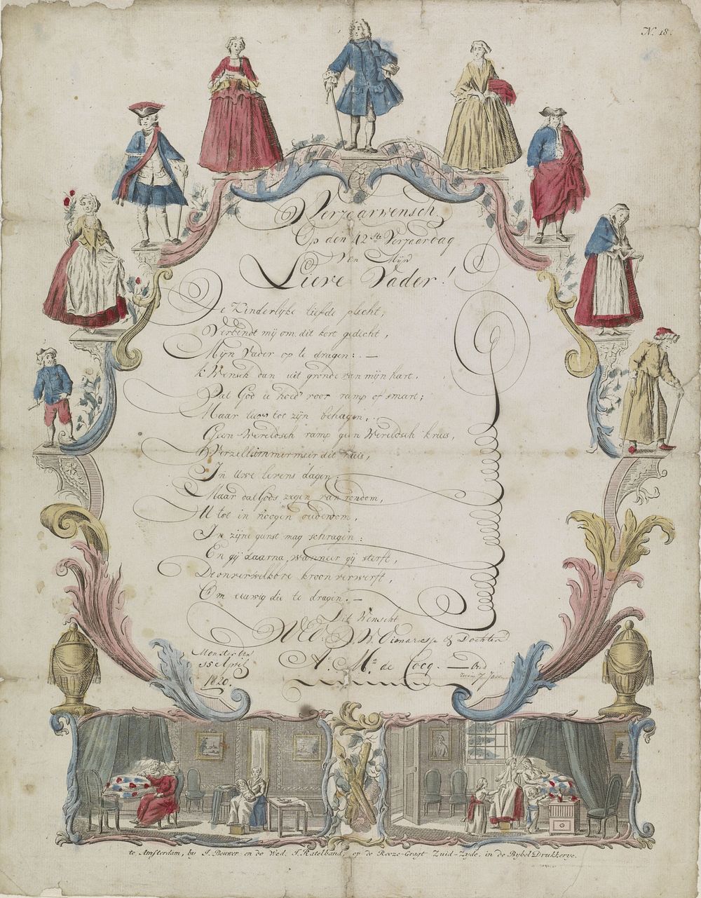 Wensbrief met trap des ouderdoms (1820) by weduwe Jeronimus Ratelband en Johannes Bouwer and anonymous