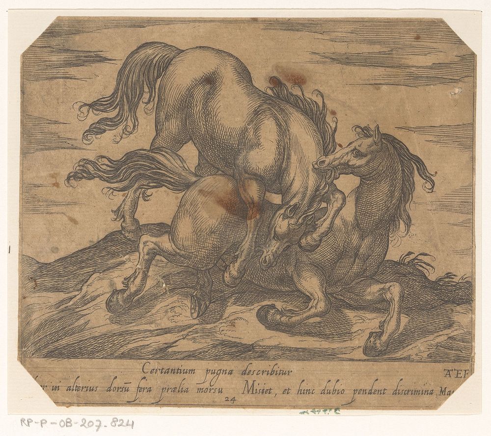 Twee vechtende paarden (1590) by Antonio Tempesta and Antonio Tempesta