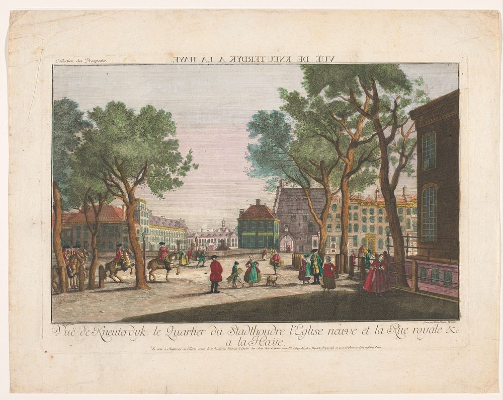 Gezicht op de Kneuterdijk te Den Haag (1755 - 1779) by Kaiserlich Franziskische Akademie, Benedikt Winkler, Paulus…