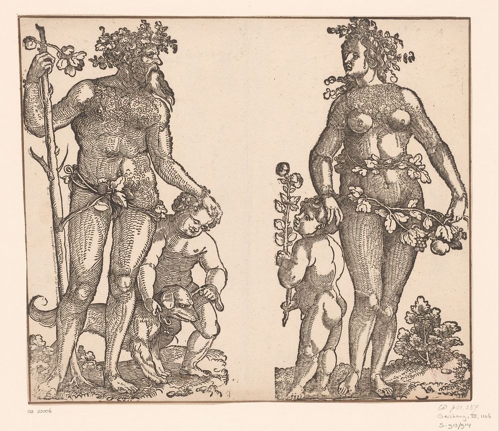 Wildeman met familie (1527 - 1533) by anonymous and Hans Schäufelein