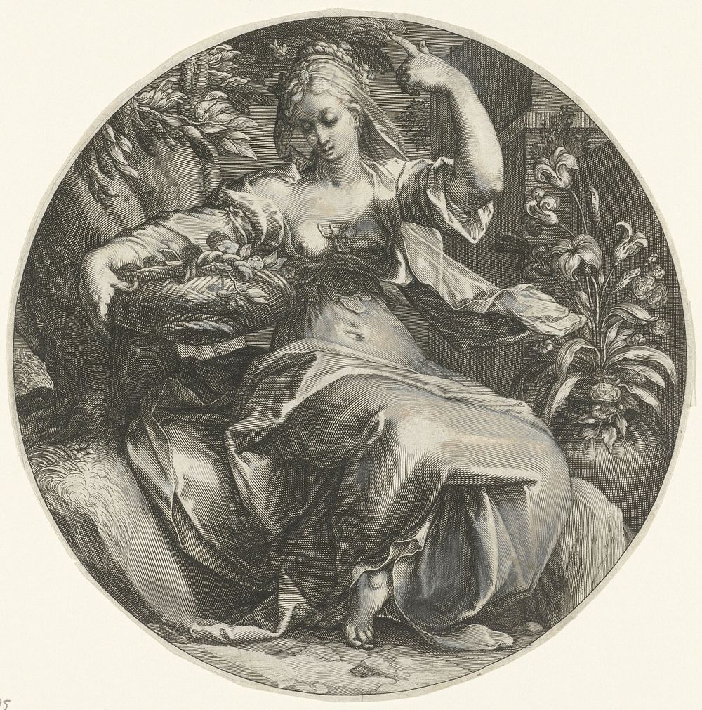 Flora (1598 - 1602) by Harmen Jansz Muller and Abraham Bloemaert