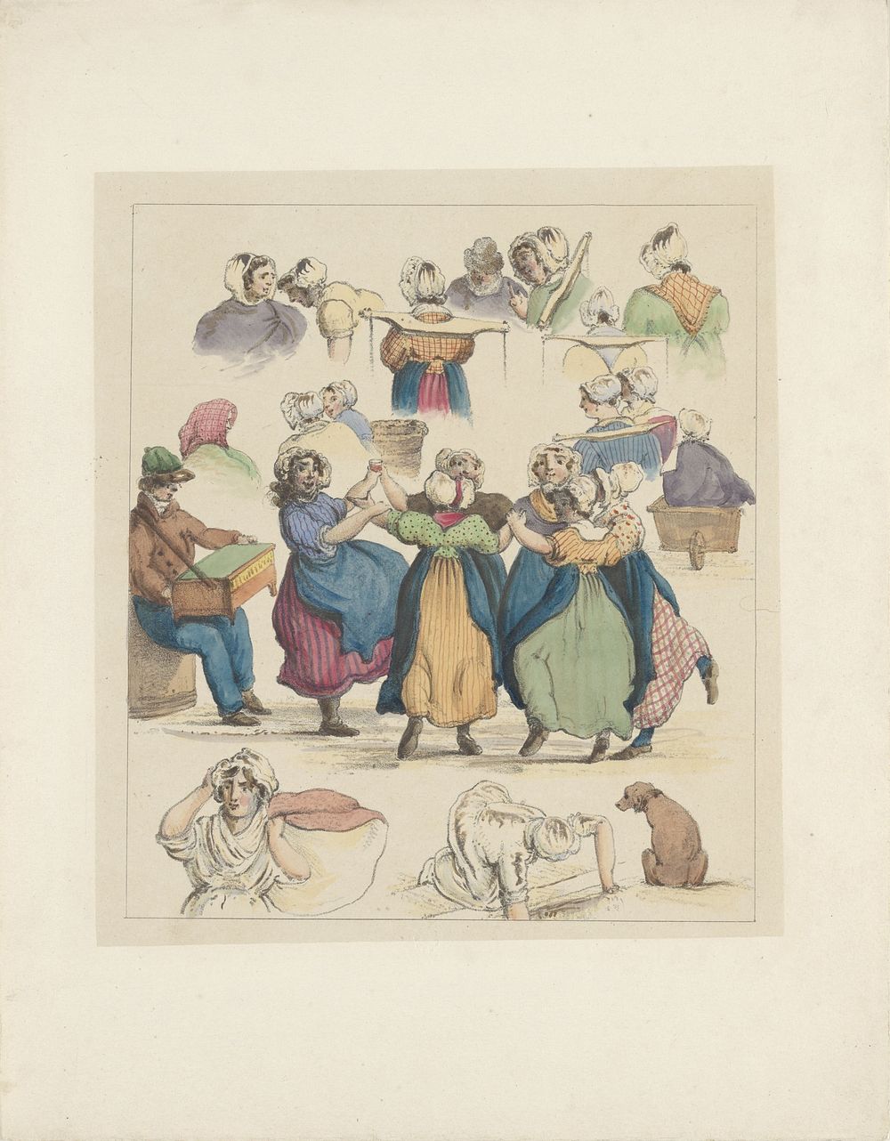 Figuurstudies (vijfde blad), 1833 (1833) by Christiaan Andriessen and weduwe L van Hulst and Zoon