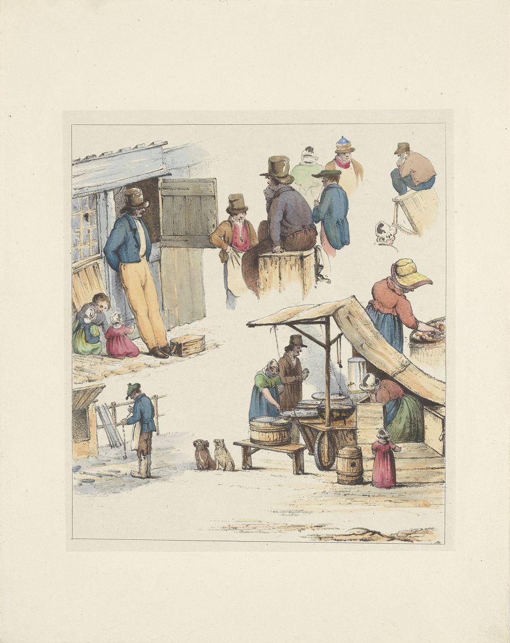 Figuurstudies (tweede blad), 1833 (1833) by Christiaan Andriessen and weduwe L van Hulst and Zoon