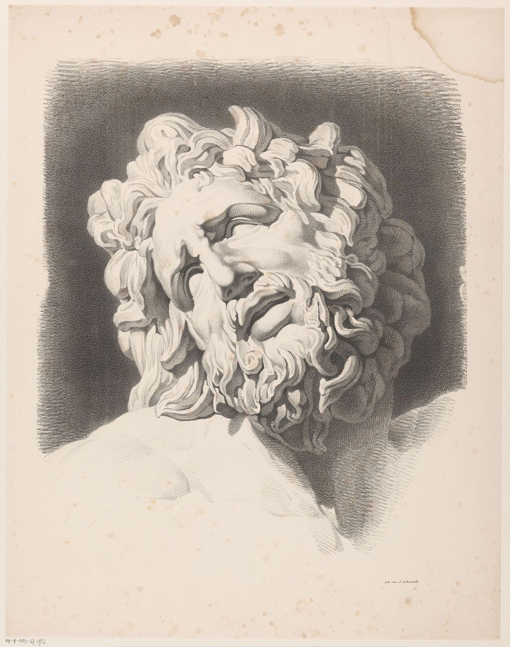 Hoofd van Laocoön (1820 - 1833) by Jean Augustin Daiwaille
