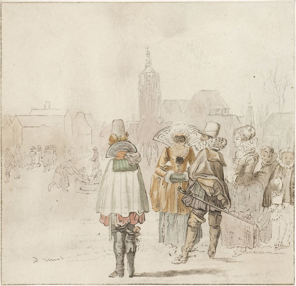 Elegant gezelschap op het ijs (1766) by Cornelis Ploos van Amstel, Hendrick Avercamp and Cornelis Ploos van Amstel