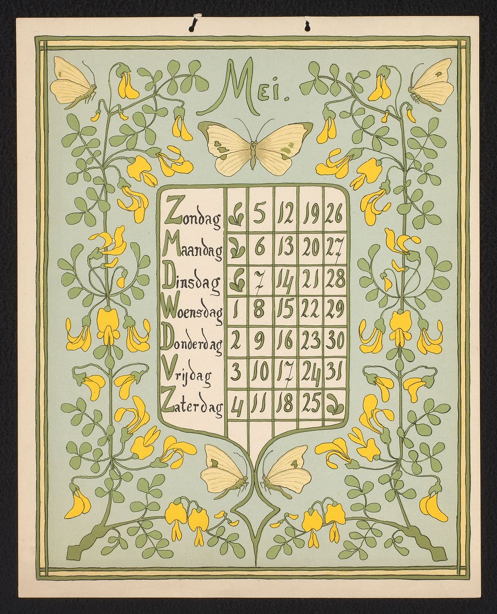 Kalenderblad voor mei 1901 (1900) by Gebroeders Braakensiek, Netty van der Waarden, Gebroeders Braakensiek and C A J van…
