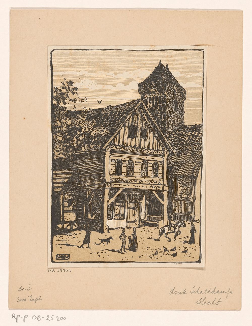 Houten huis en stenen toren (1866 - 1939) by Bernard Willem Wierink