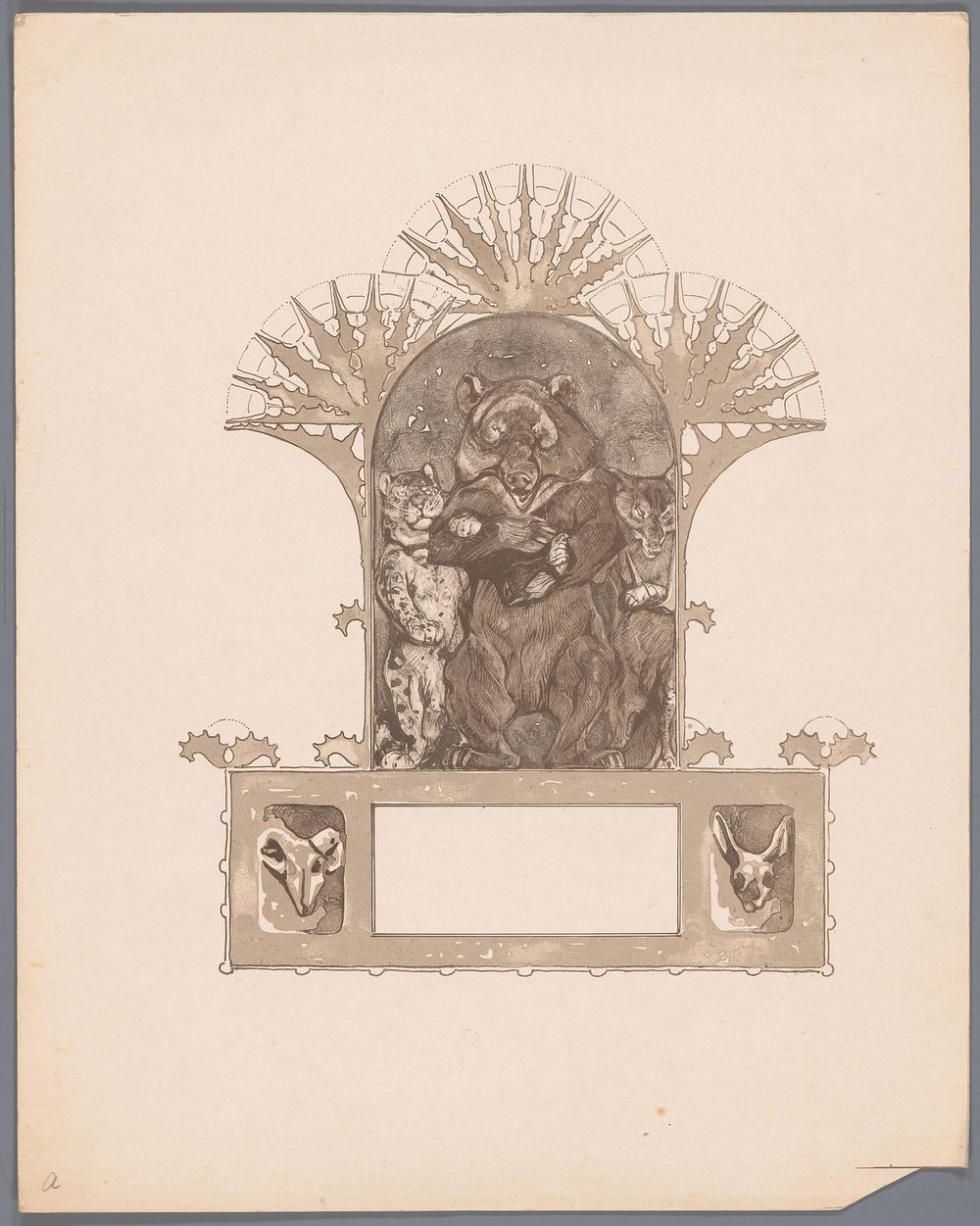Luipaard, beer en wolf (Firapeel, Bruun en Isegrim) (c. 1910) by Bernard Willem Wierink
