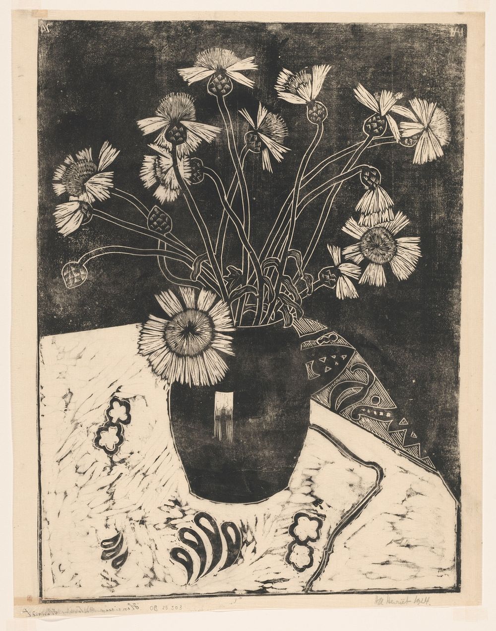 Bloemen in een vaas (1924) by Henk Henriët
