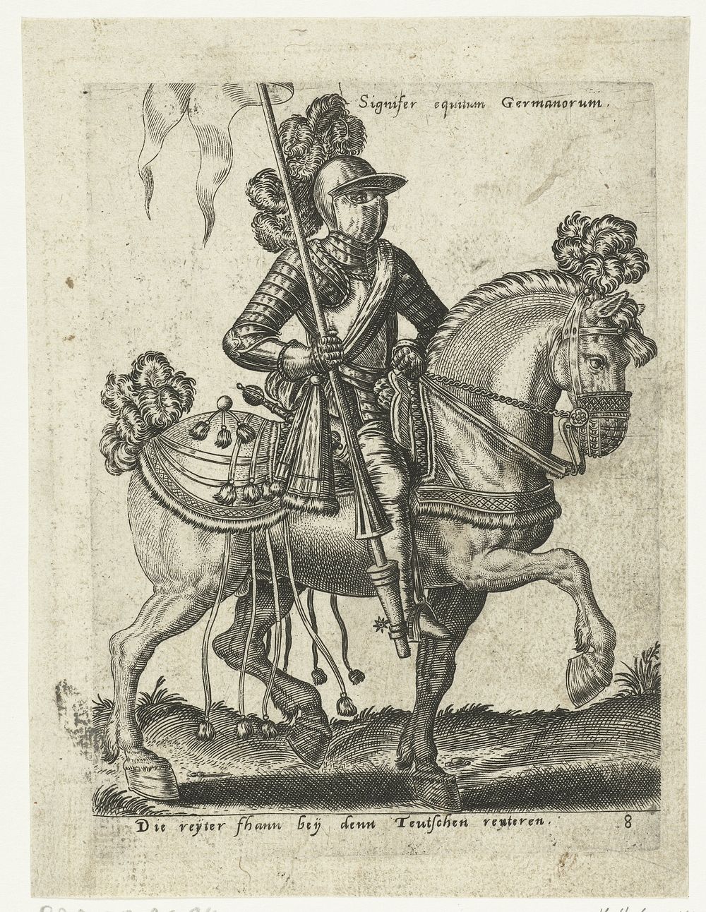 Duitse ruiter in harnas (1577) by Abraham de Bruyn and Caspar Rutz