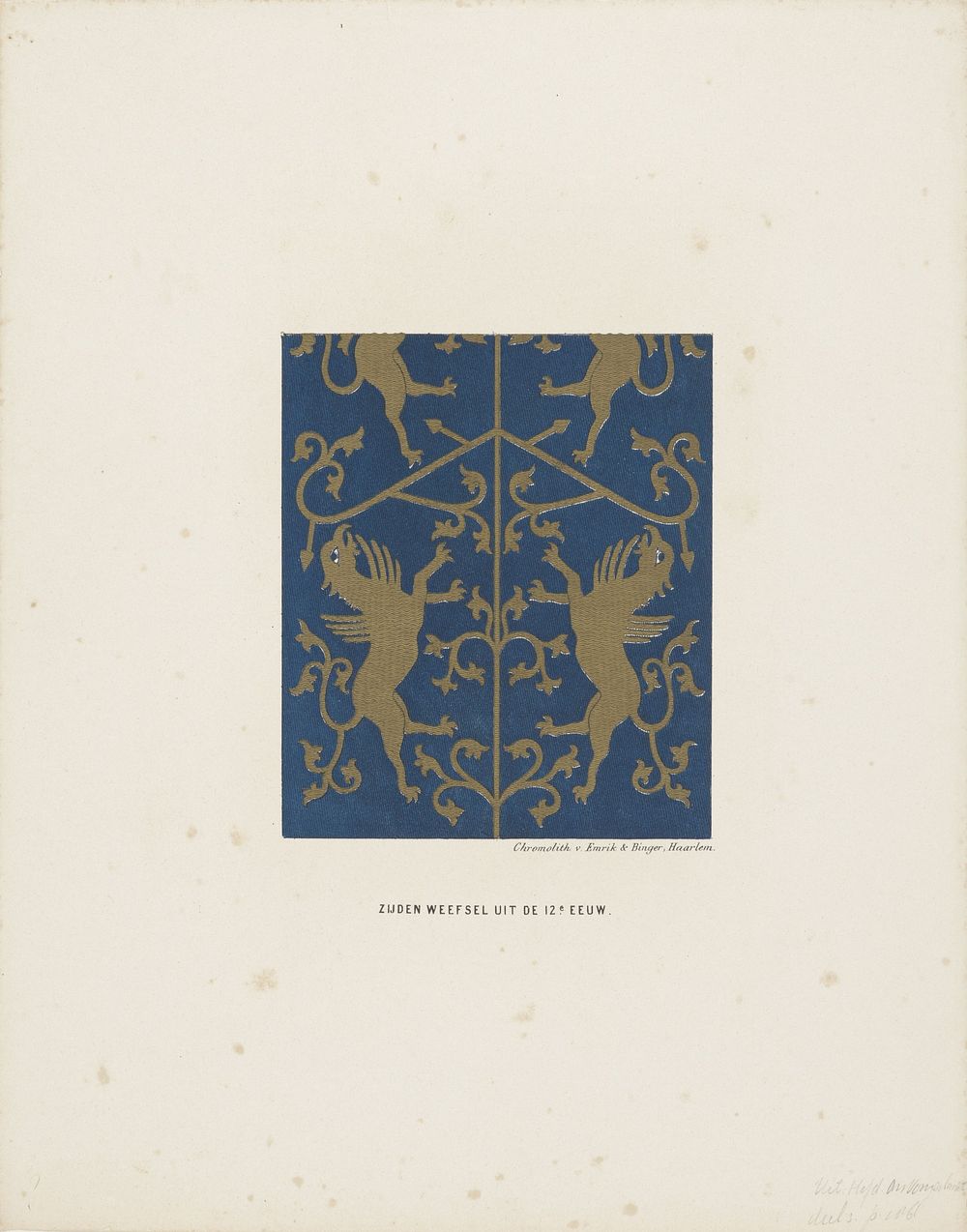 Zijden weefsel, 12e eeuw (1857 - 1864) by anonymous and Emrik and Binger