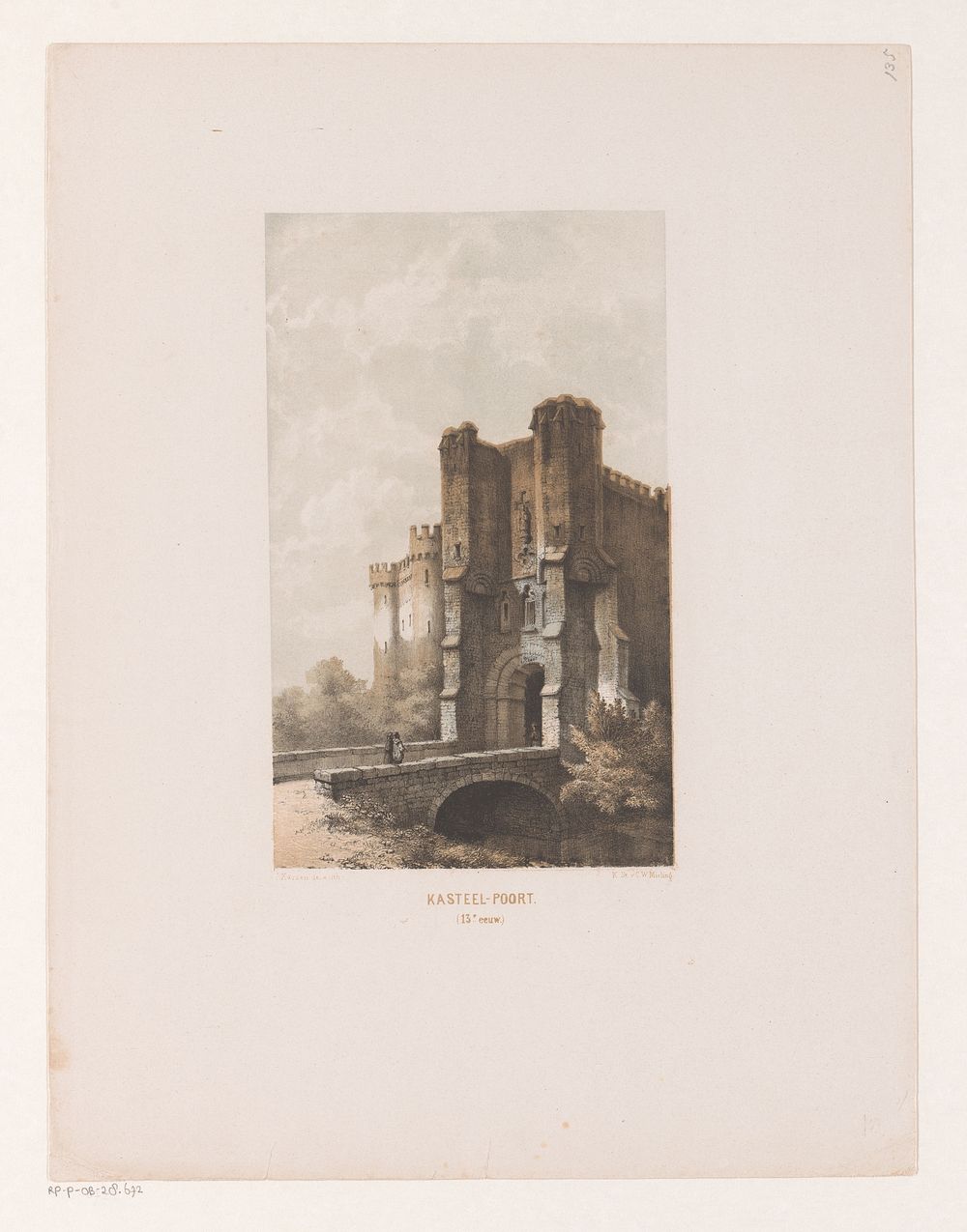 Stadspoort in de dertiende eeuw (1859 - 1864) by Kasparus Karsen, Kasparus Karsen and Koninklijke Nederlandse Steendrukkerij…