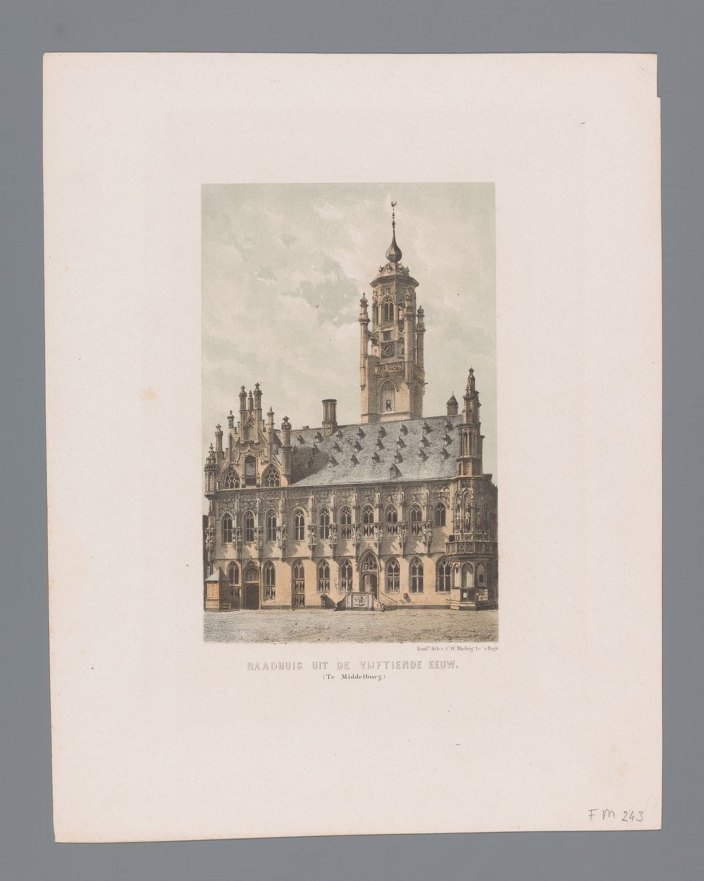 Stadhuis Middelburg (1863) by anonymous, Koninklijke Nederlandse Steendrukkerij van C W Mieling and Arie Cornelis Kruseman