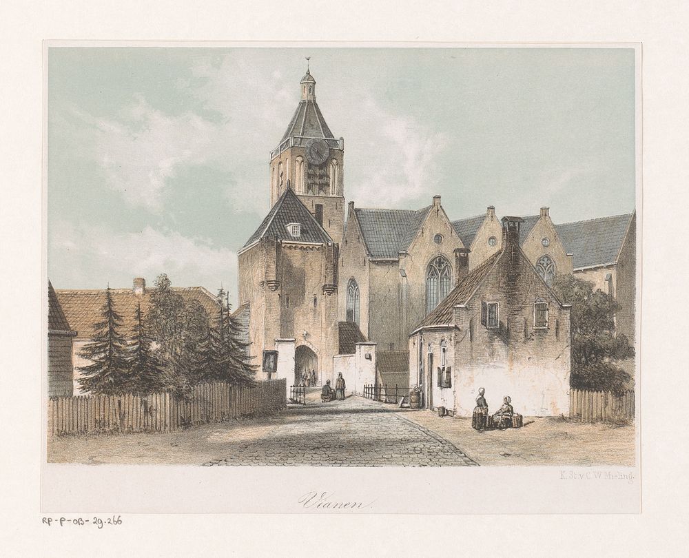 Gezicht op Vianen (1863) by anonymous and Koninklijke Nederlandse Steendrukkerij van C W Mieling
