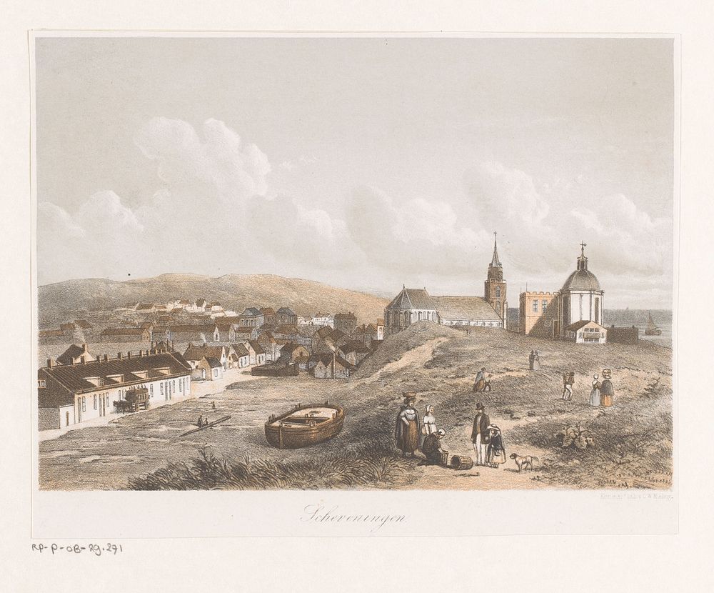 Gezicht op Scheveningen (1863) by anonymous and Koninklijke Nederlandse Steendrukkerij van C W Mieling