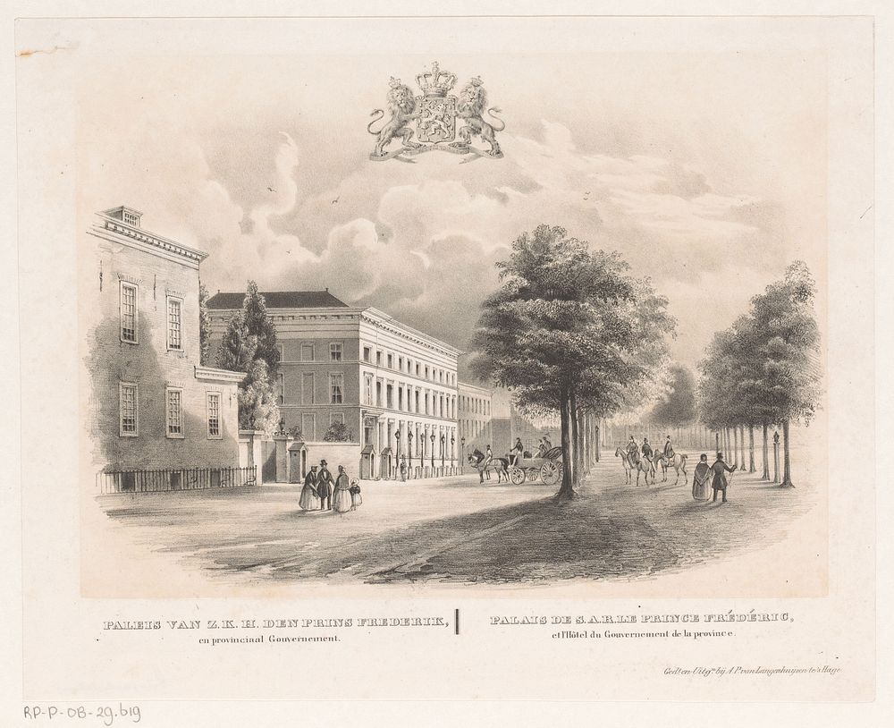Paleis Korte Voorhout te Den Haag (1830 - 1846) by H F Soeterik, A P van Langenhuijsen and A P van Langenhuijsen