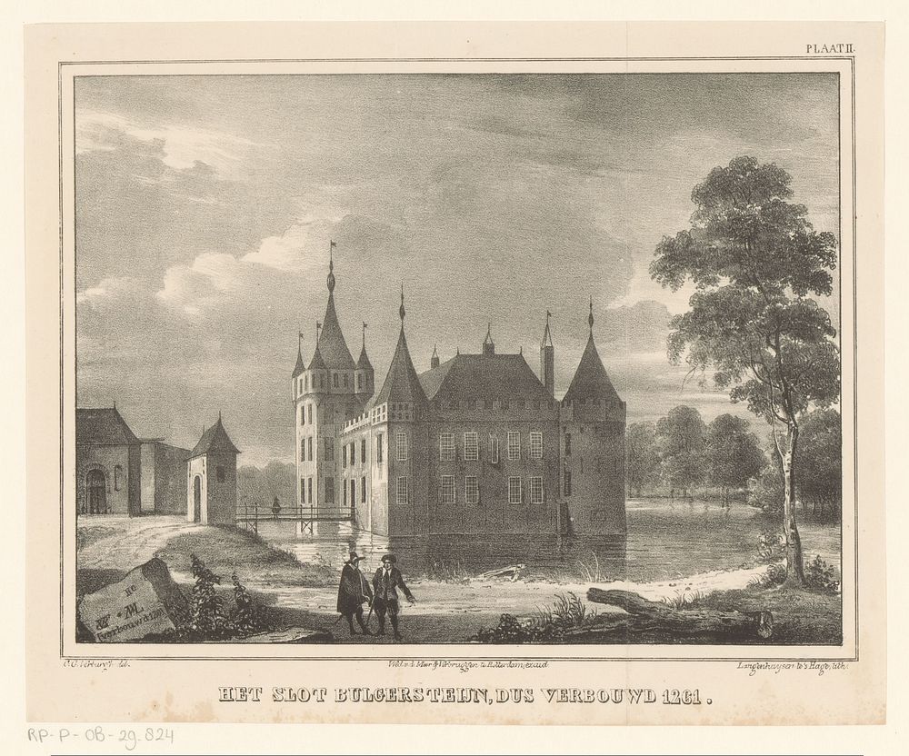 Kasteel Bulgersteyn (1830 - 1846) by Cornelis Gerrit Verburgh, Cornelis Gerrit Verburgh, A P van Langenhuijsen and weduwe…