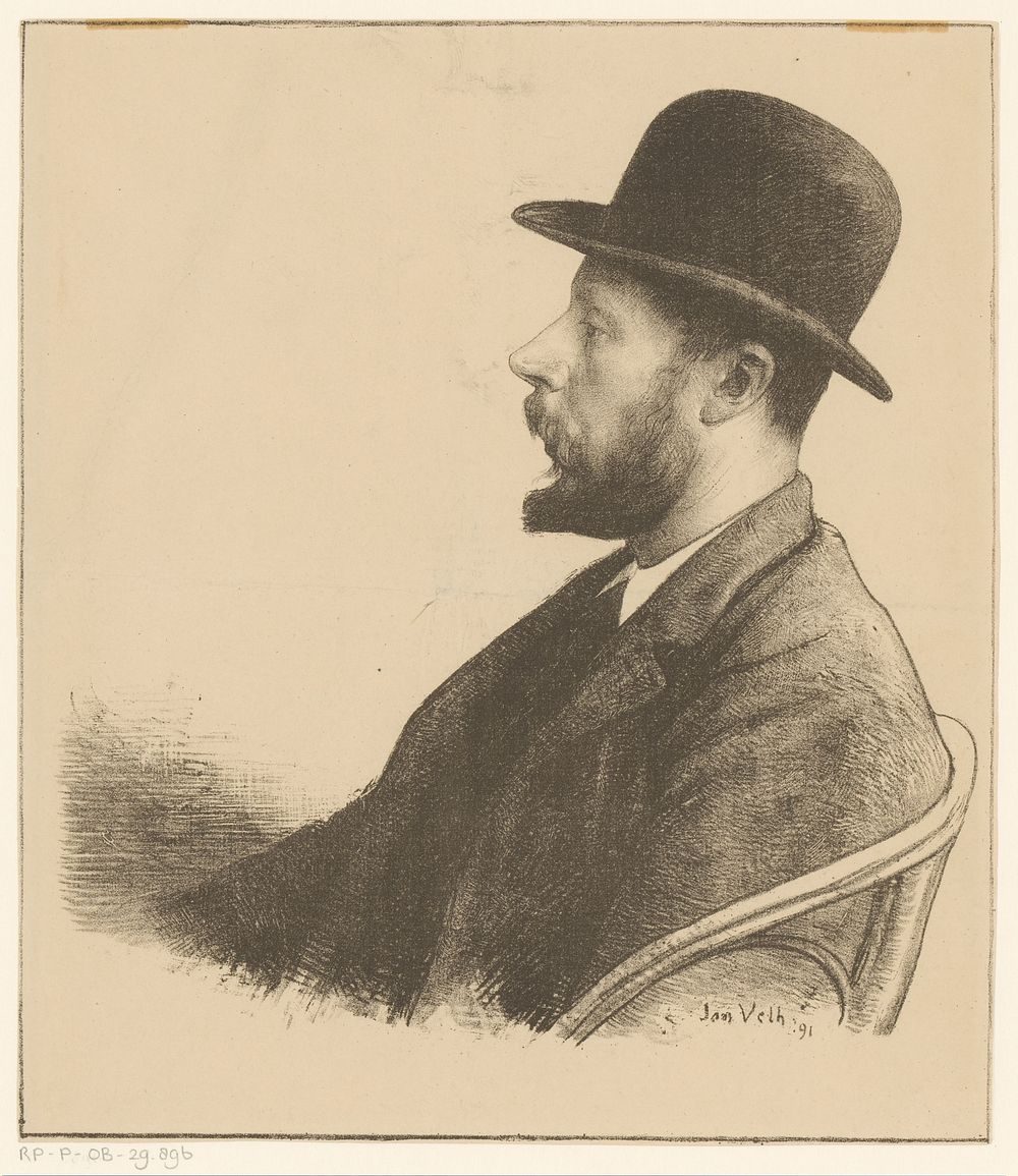 Portret van George Hendrik Breitner (1891) by Jan Veth