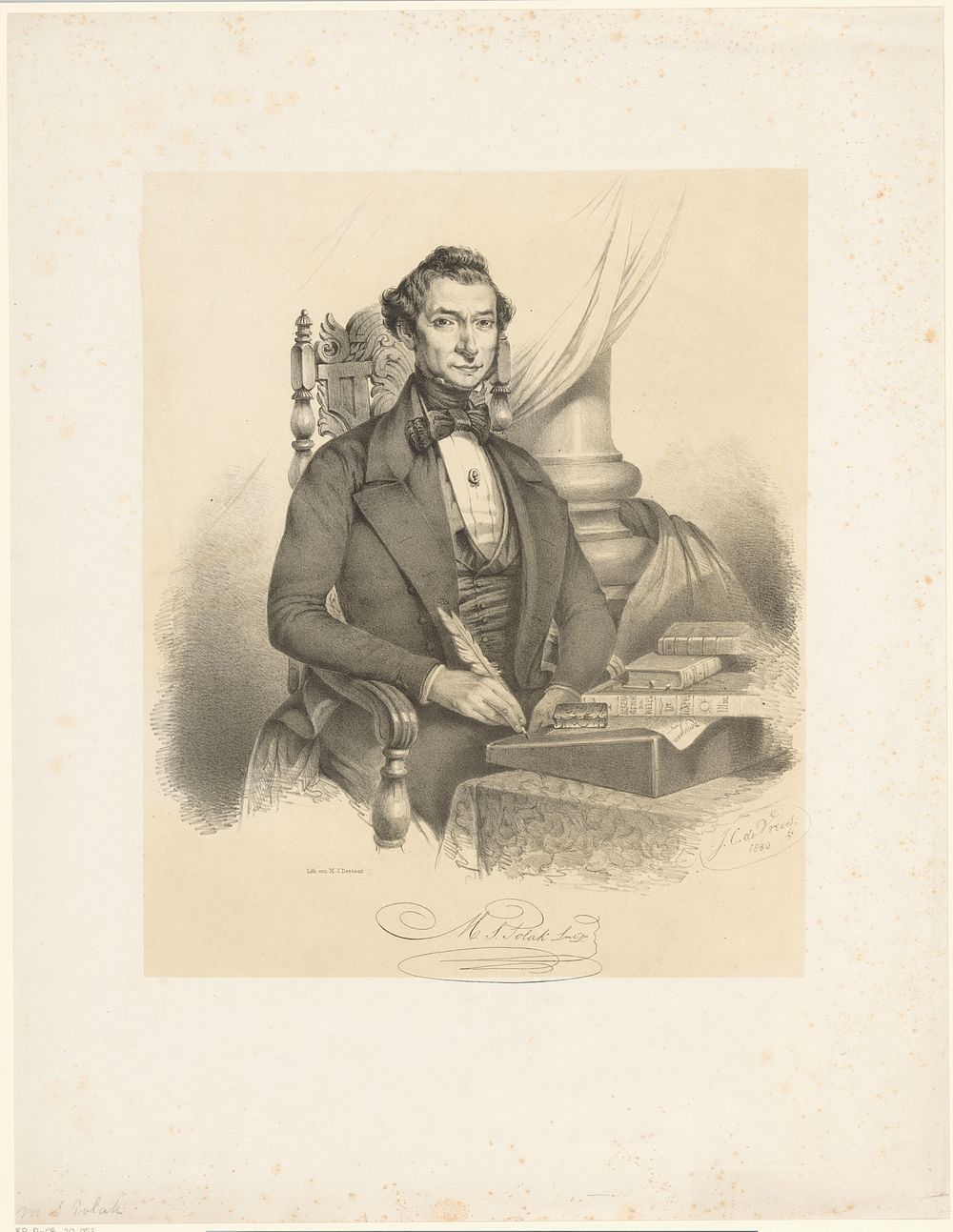 Portret van Mozes Salomon Polak (1850) by Joseph Cohen de Vries and Morris Jacob Dessaur