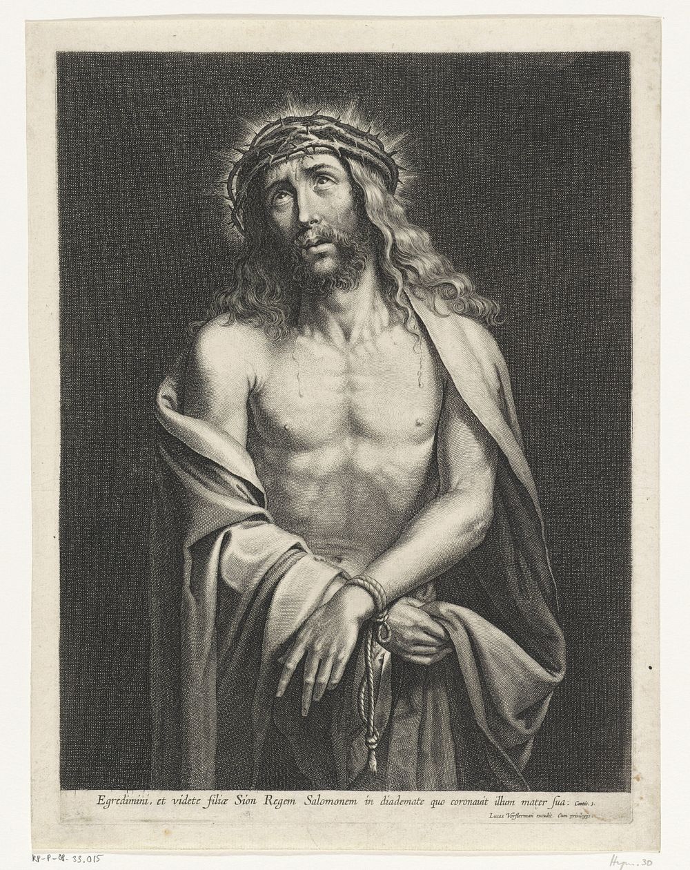 Christus als Man van Smarten (1619 - 1675) by Lucas Vorsterman I, Gerard Seghers and Lucas Vorsterman I