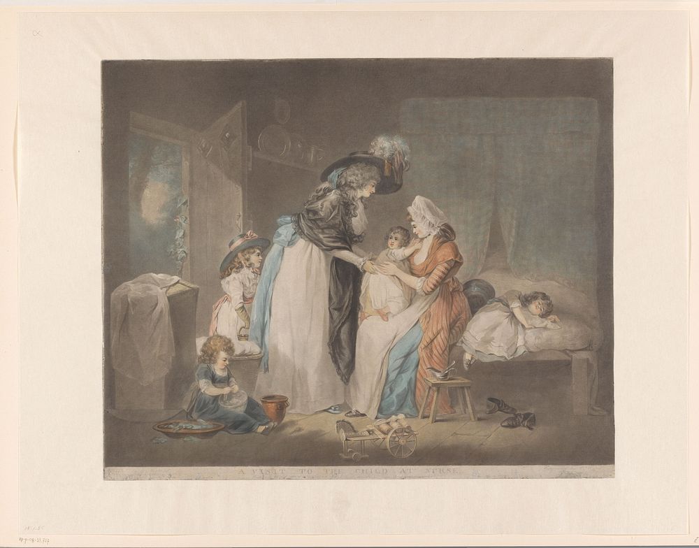 Moeder bezoekt haar kind (1788) by William Ward, George Morland and John Raphael Smith