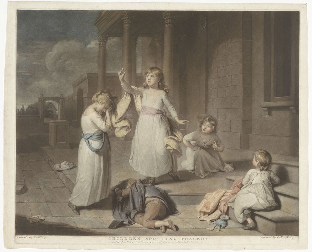 Kinderen spelen een tragedie (1785) by Charles Howard Hodges, Richard Morton Paye and John Raphael Smith