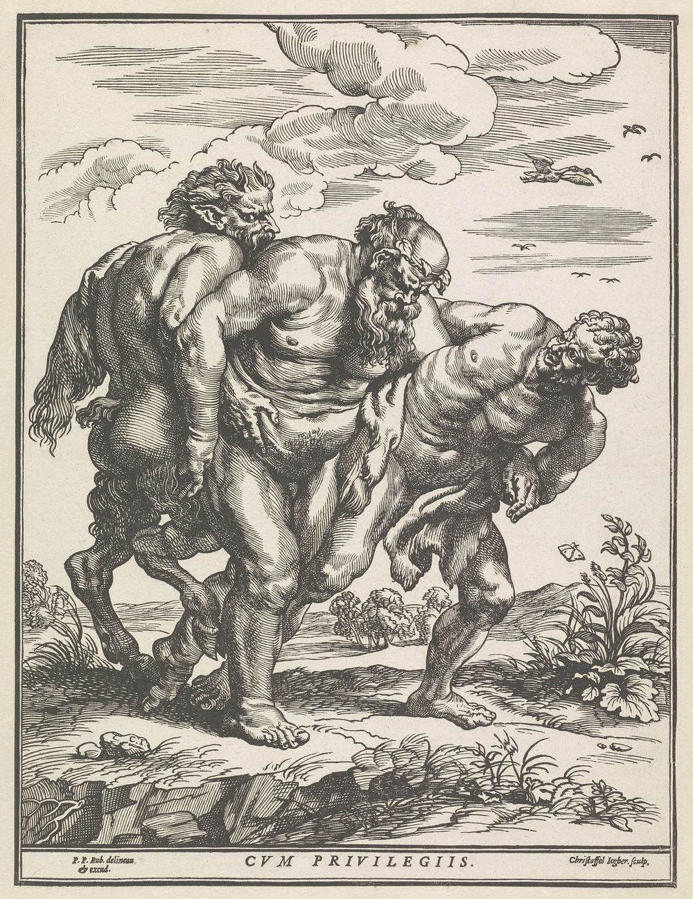 Dronken Silenus (1587 - 1640) by Christoffel Jegher, Peter Paul Rubens and Peter Paul Rubens