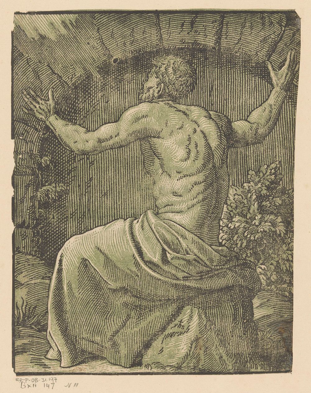 Heremiet bij een poort (1500 - 1599) by Monogrammist YHS and Baldassare Peruzzi