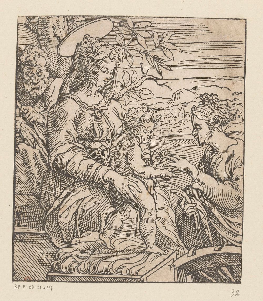 Mystieke huwelijk van de heilige Catharina (1500 - 1599) by anonymous