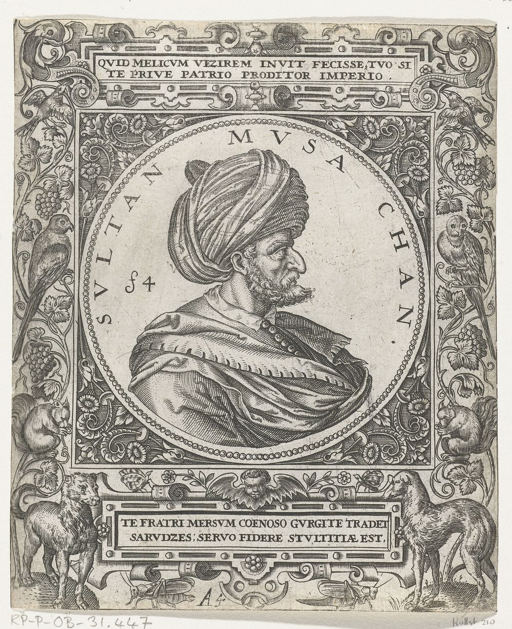 Portret van de sultan Musa Khan (1596) by Theodor de Bry and Jean Jacques Boissard