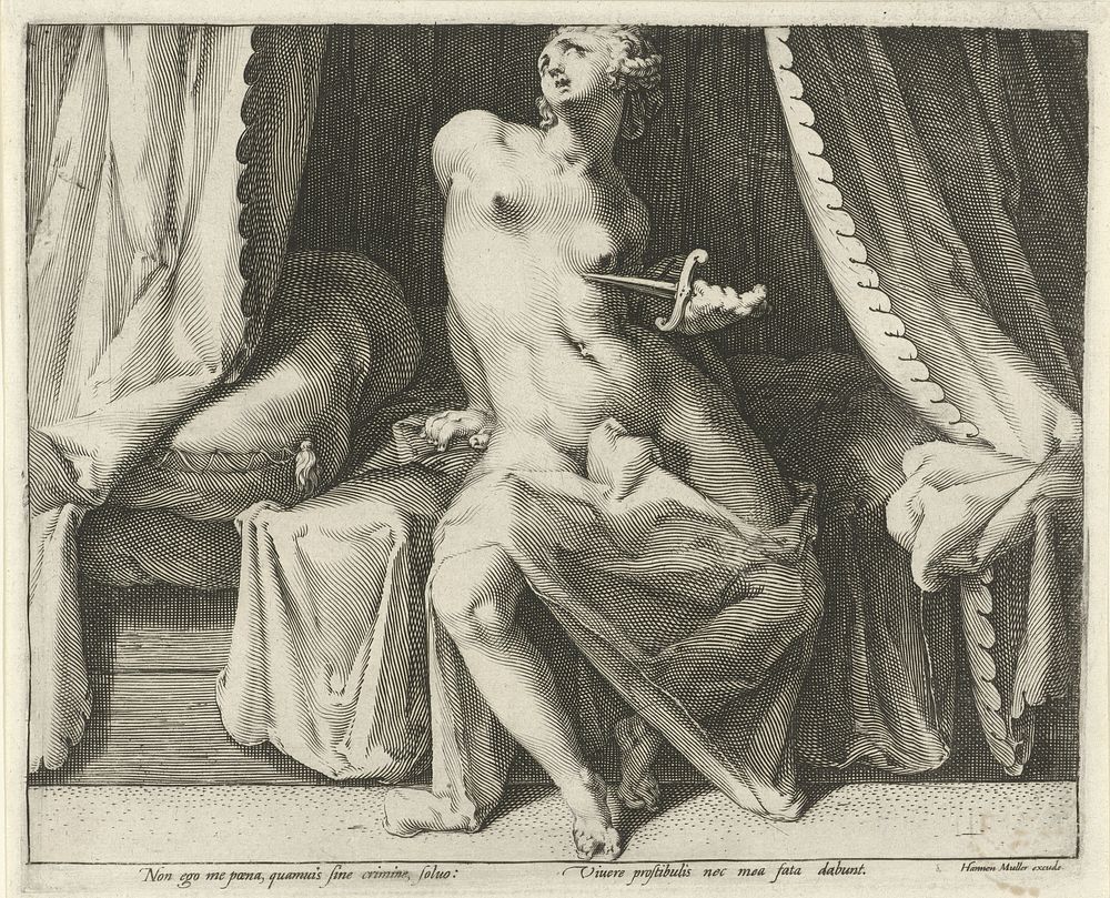 Dood van Lucretia (1590 - 1594) by Jan Harmensz Muller, Jan Harmensz Muller and Harmen Jansz Muller
