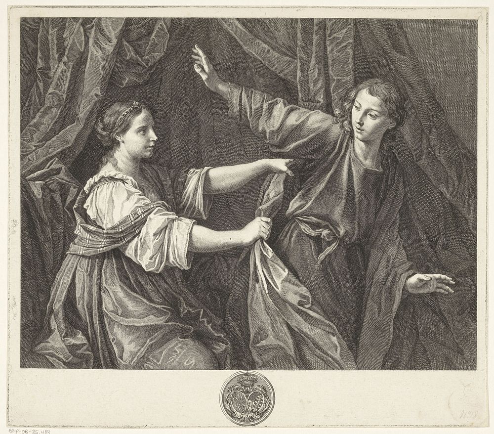 Jozef en de vrouw van Potifar (1728 - 1803) by Giuseppe Camerata II