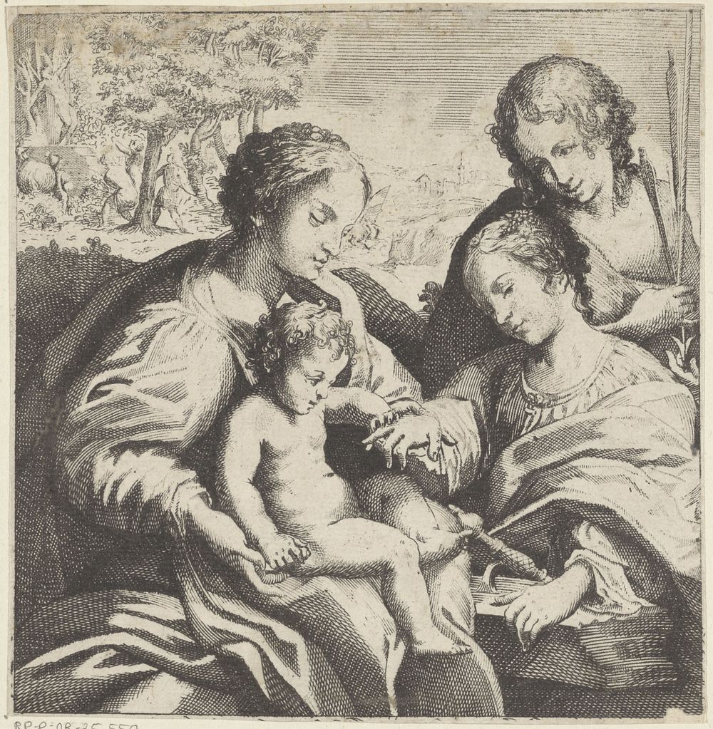 Het mystieke huwelijk van de heilige Catharina (1599 - 1640) by Bernardino Capitelli and Correggio