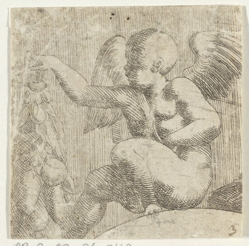 Fragment uit Jupiter zendt de drie godinnen naar oordeel van Paris (1543) by Antonio Fantuzzi