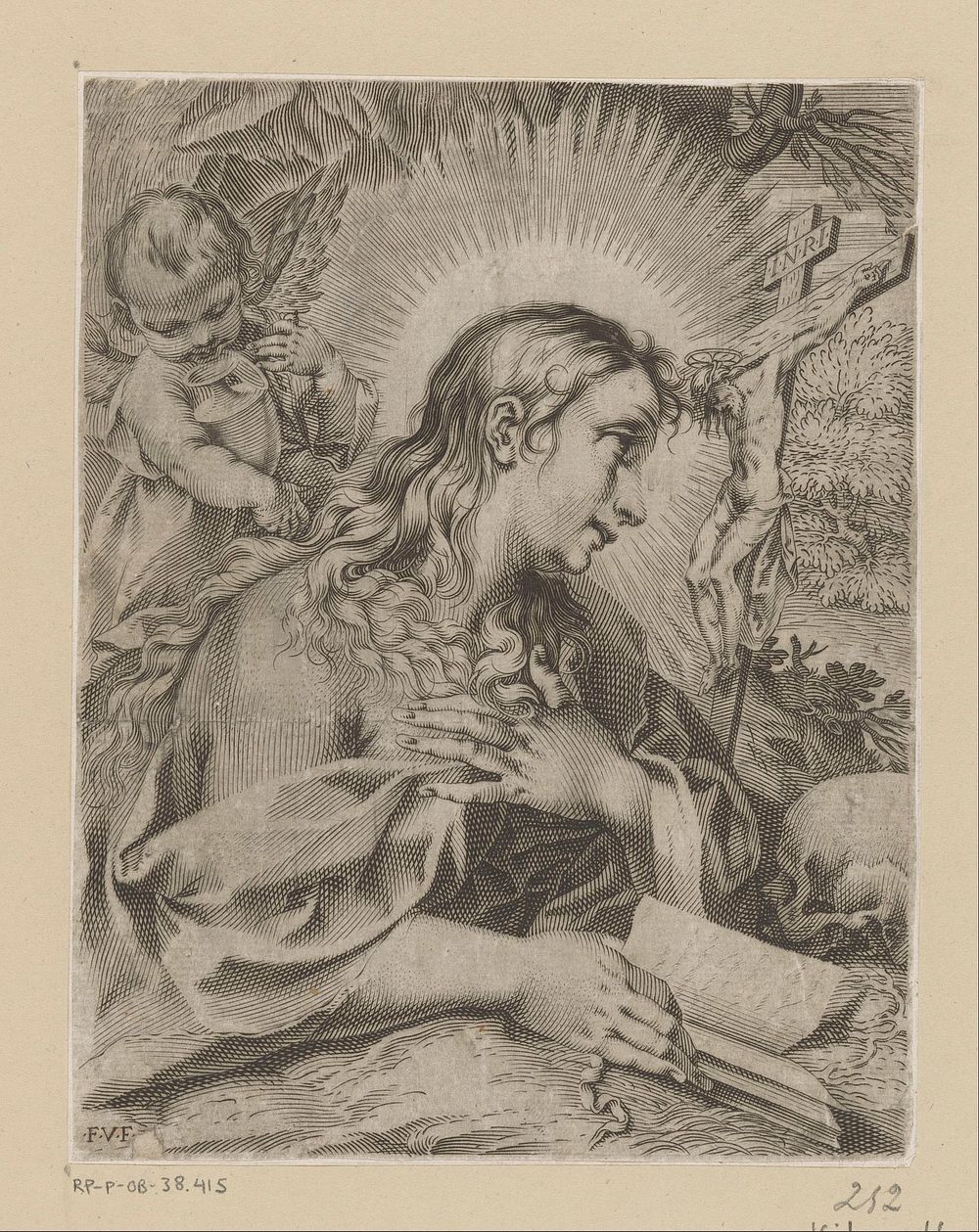 Boetvaardige Maria Magdalena (c. 1576 - 1624) by Francesco Villamena and Francesco Vanni