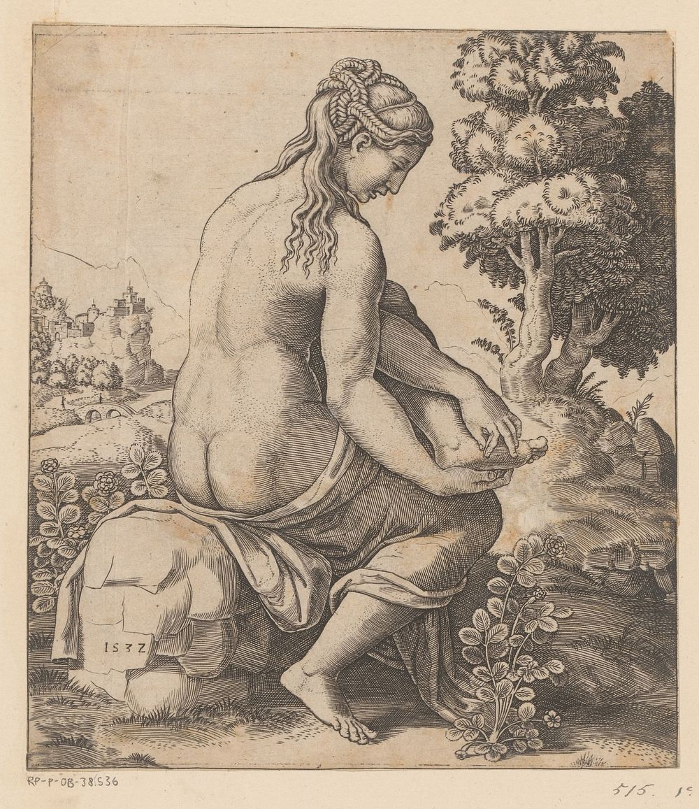 Venus en de roos (1532) by Meester van de Dobbelsteen