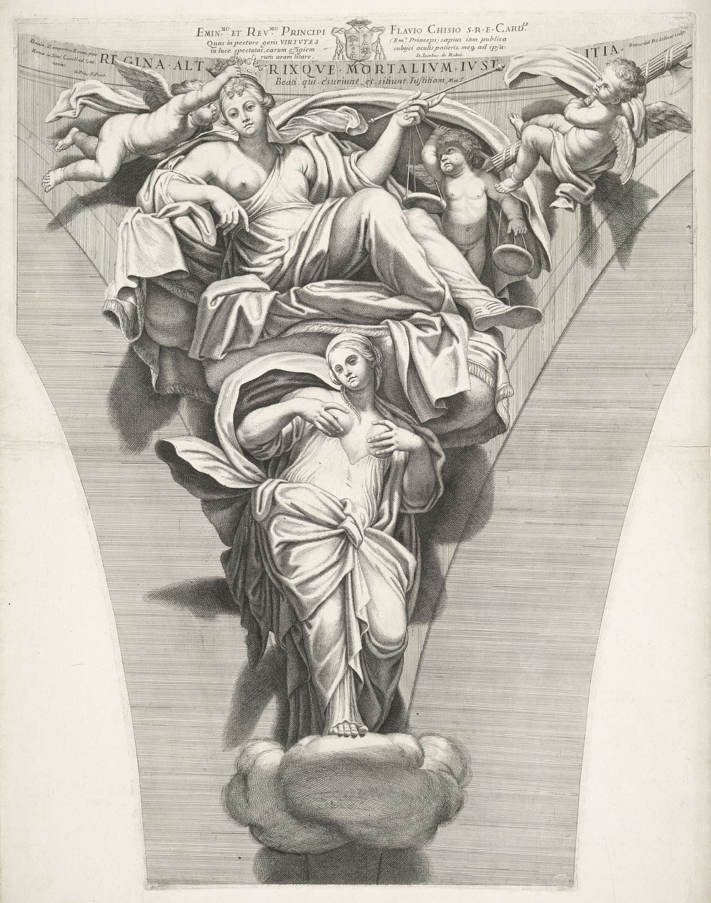 Justitia (1620 - 1692) by Pietro del Po, Pietro del Po, Domenichino, Giovanni Giacomo de Rossi, Pauselijk hof and Flavio…
