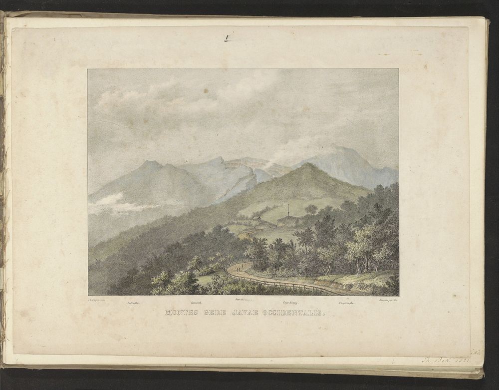 Gede, vulkaan op West-Java (1821) by A Pagen, Gustave Adolphe Simonau and Pierre Simonau