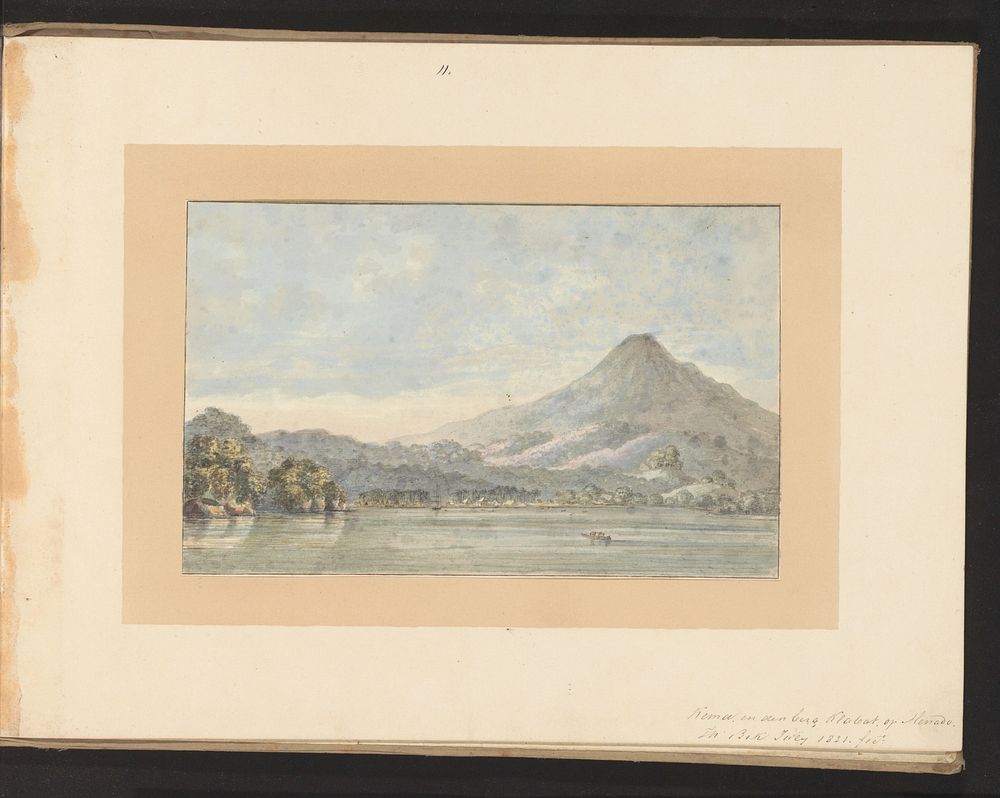 Kema en de berg Klabat op Manado (1821) by Jannes Theodorus Bik