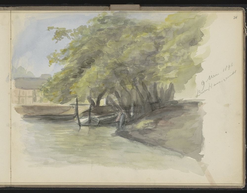 Bomen aan een waterkant (1896) by Chris Huidekooper