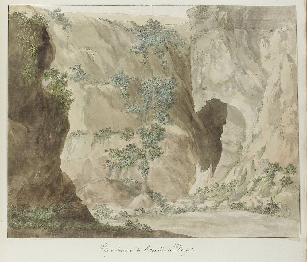 Buitenwand van de grot Oreille de Denys (1778) by Louis Ducros