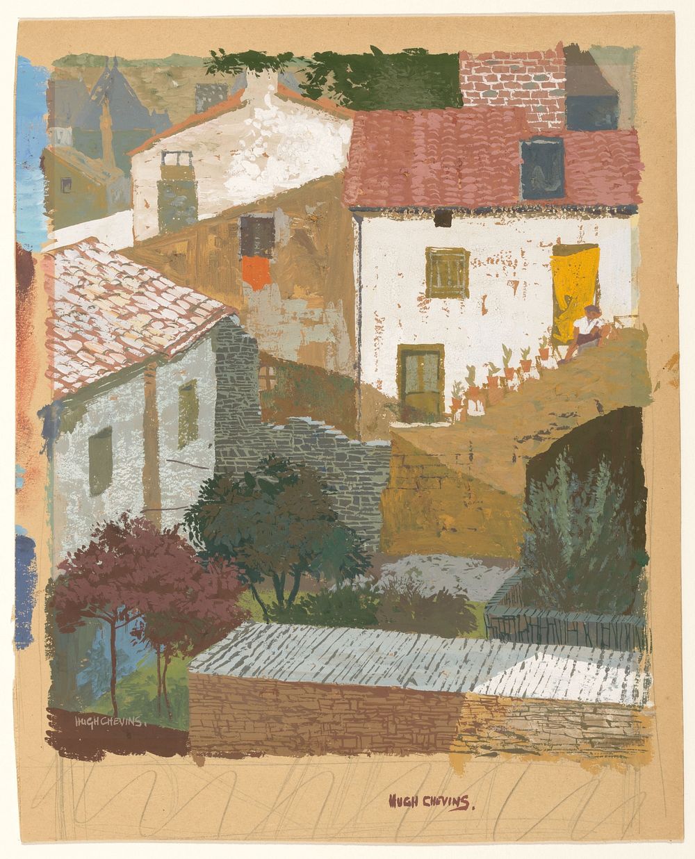 Huizen in een zuidelijk dorp (1908 - 1975) by Hugh Chevins