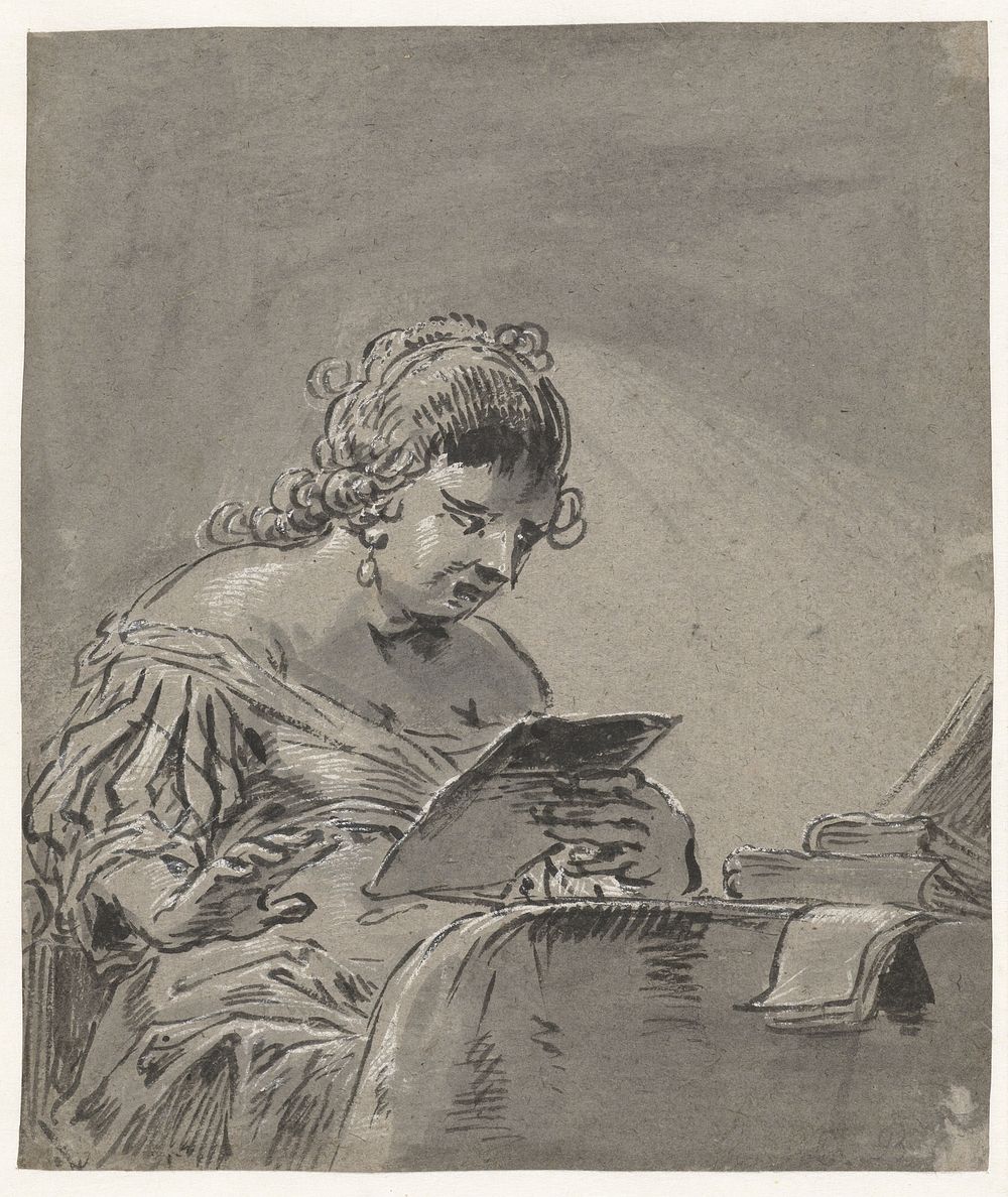 Zingende vrouw (1606 - 1674) by Leonaert Bramer