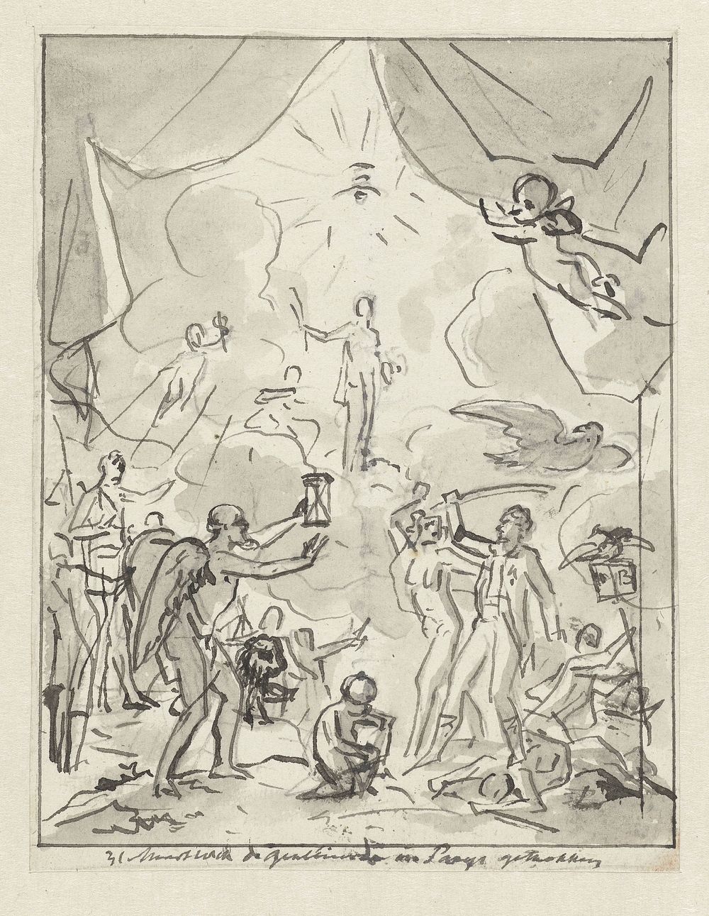 Zinnebeeldige voorstelling van de intocht der Geallieerden in Parijs, 31 maart 1814 (1814) by Jurriaan Andriessen