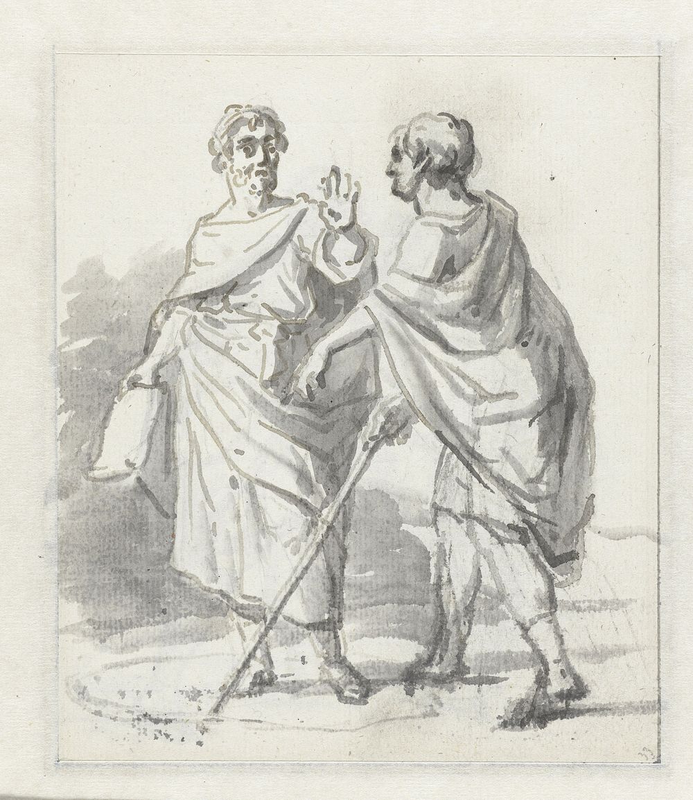 Laenas trekt een cirkel in het zand rond Antiochus IV Epiphanes (1752 - 1819) by Jurriaan Andriessen