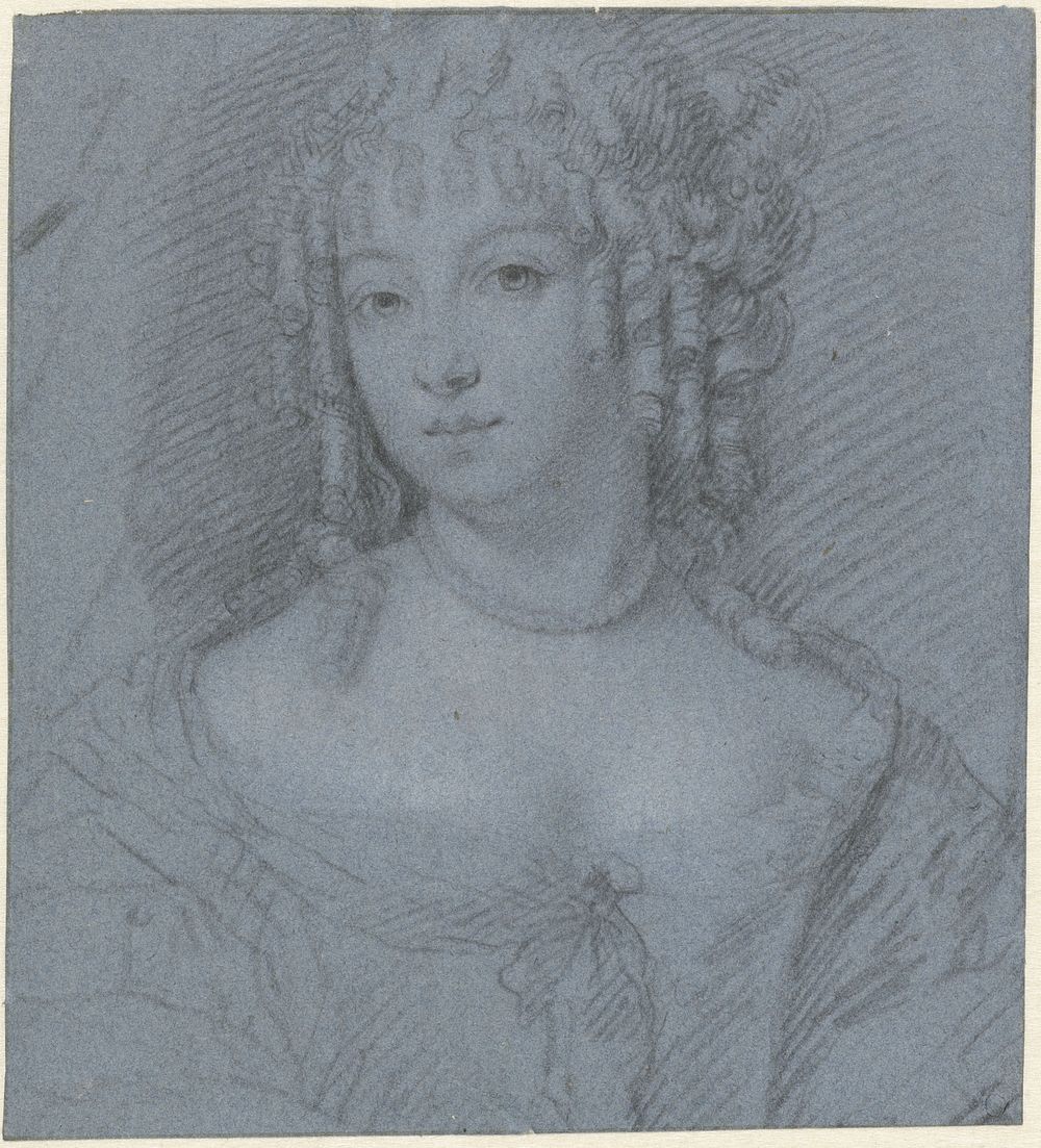 Portret van een jonge vrouw (1718) by Mattheus Verheyden and Caspar Netscher