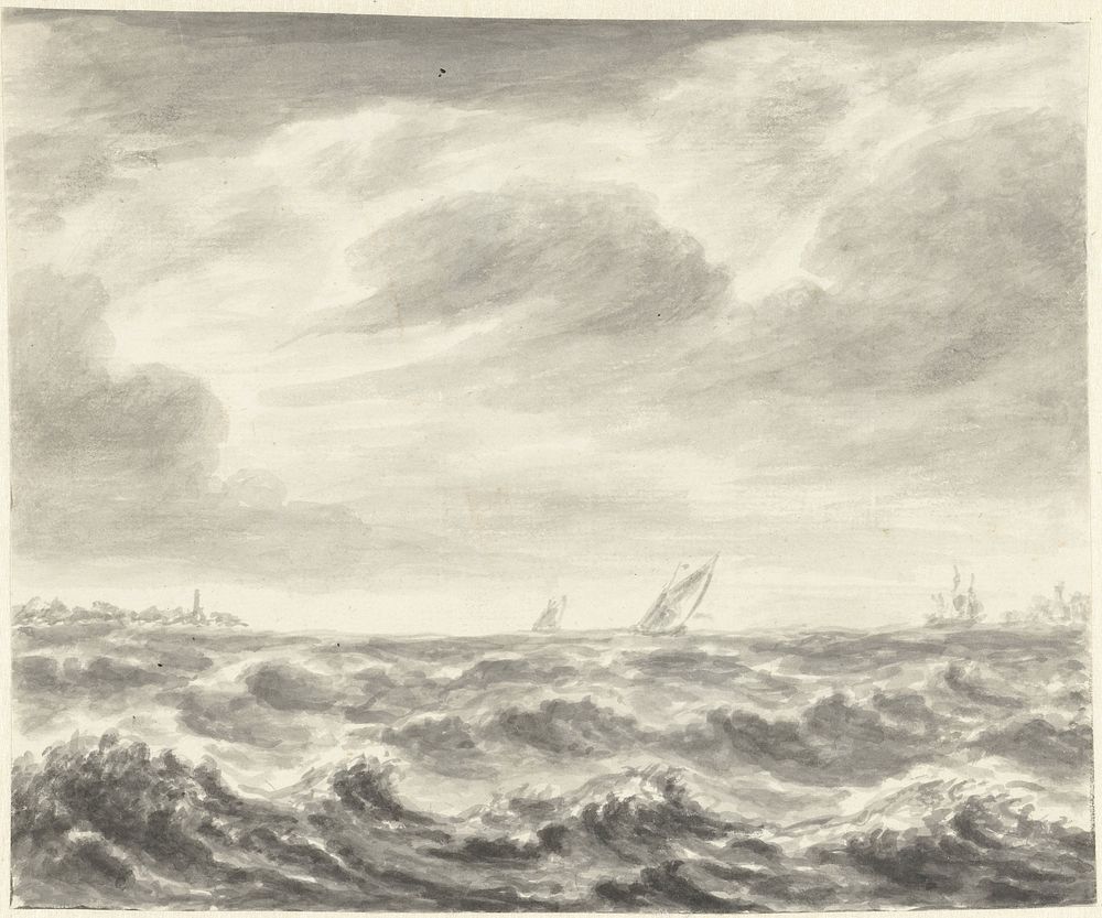 Zeegezicht (1708 - 1781) by Pieter Idserts