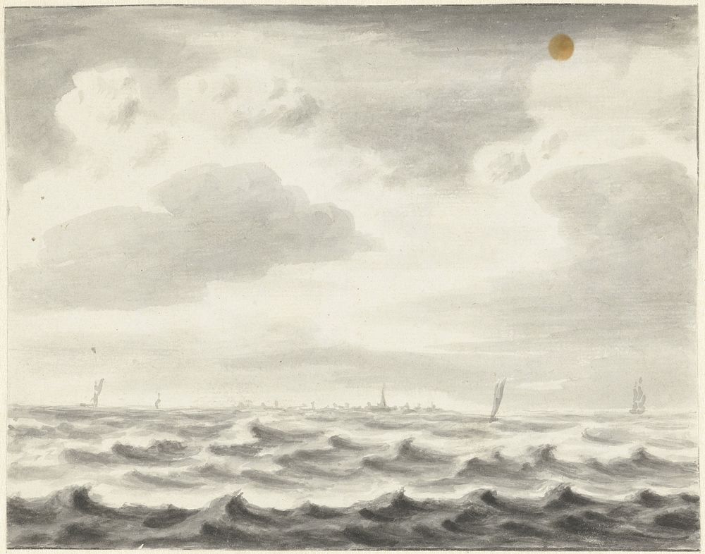 Zeegezicht (1708 - 1781) by Pieter Idserts
