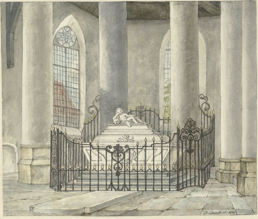 Grafmonument van Catharina Alida van der Dussen, in een kerk te Culemborg (1843) by Gerrit Lamberts